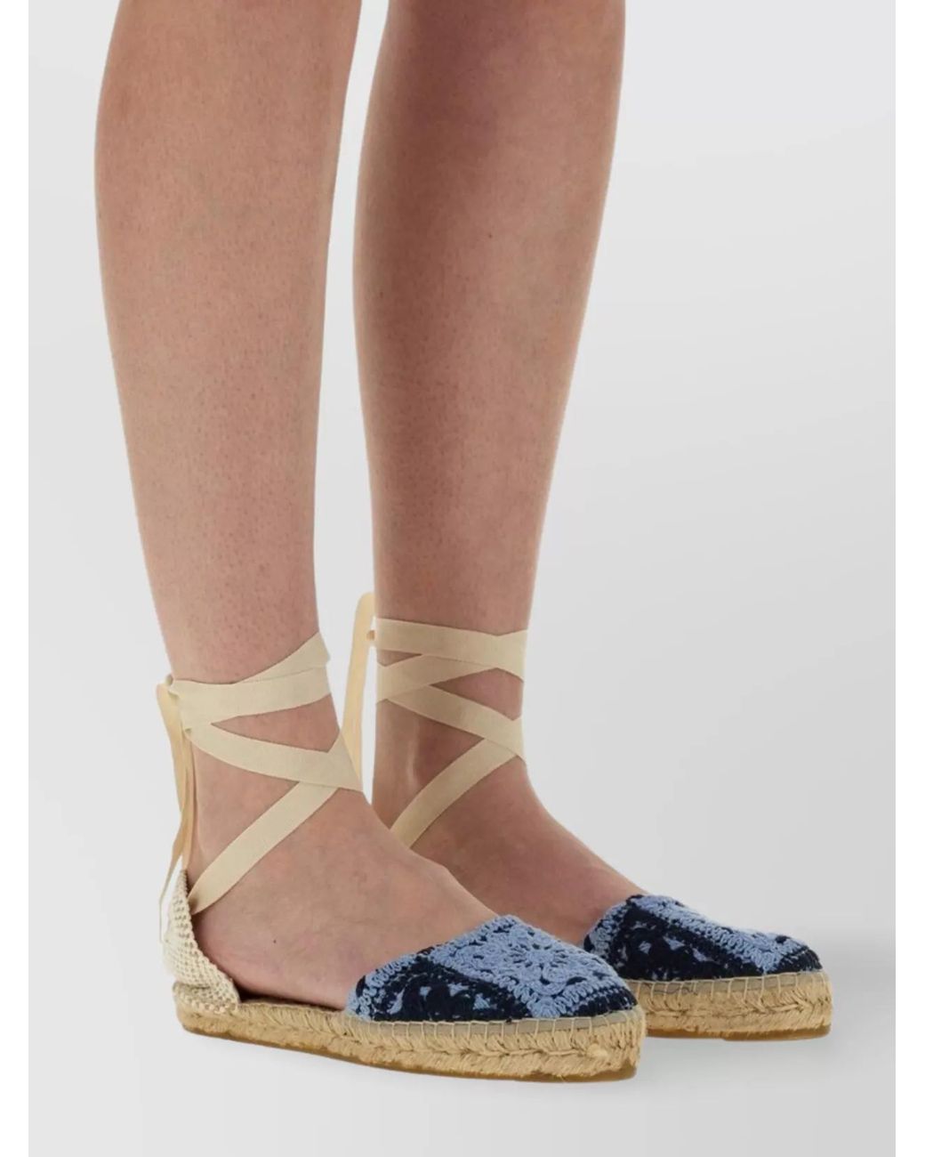 Manebí Blue Crochet Espadrilles