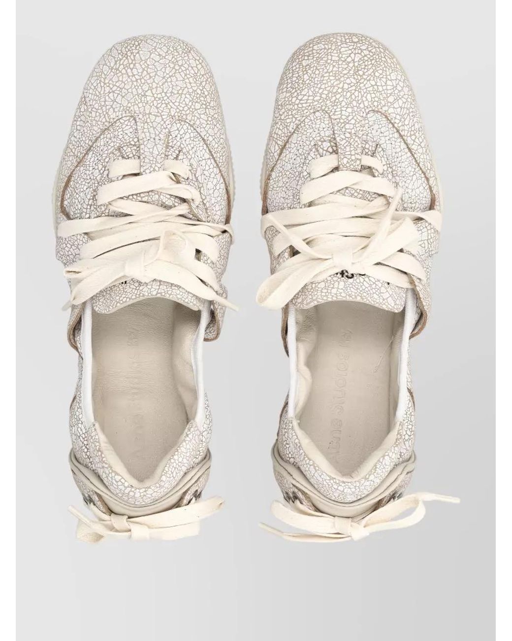 Acne Natural Leather Lace-Up Ballerina Flats