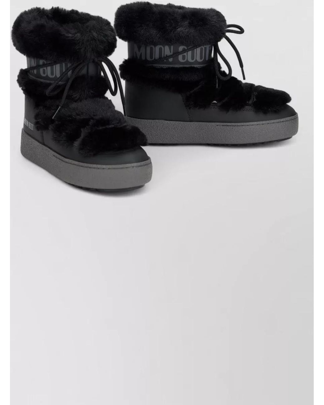Moon Boot Black Faux Fur Boots