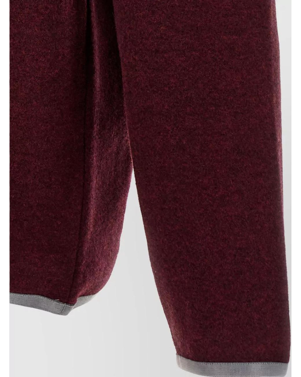 Brunello Cucinelli Red Cashmere High-Neck Half-Zip Sweater for men