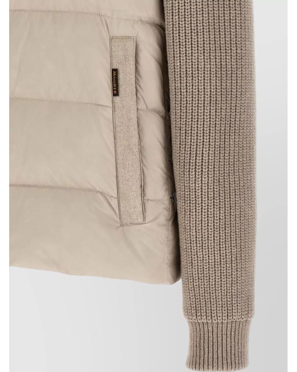 Moorer Natural Wool Cashmere Quilted Down Padded Coat for men