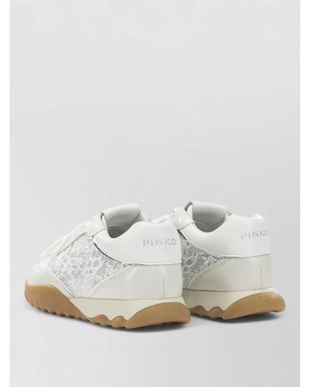 Pinko White Leather Low Top Sneakers