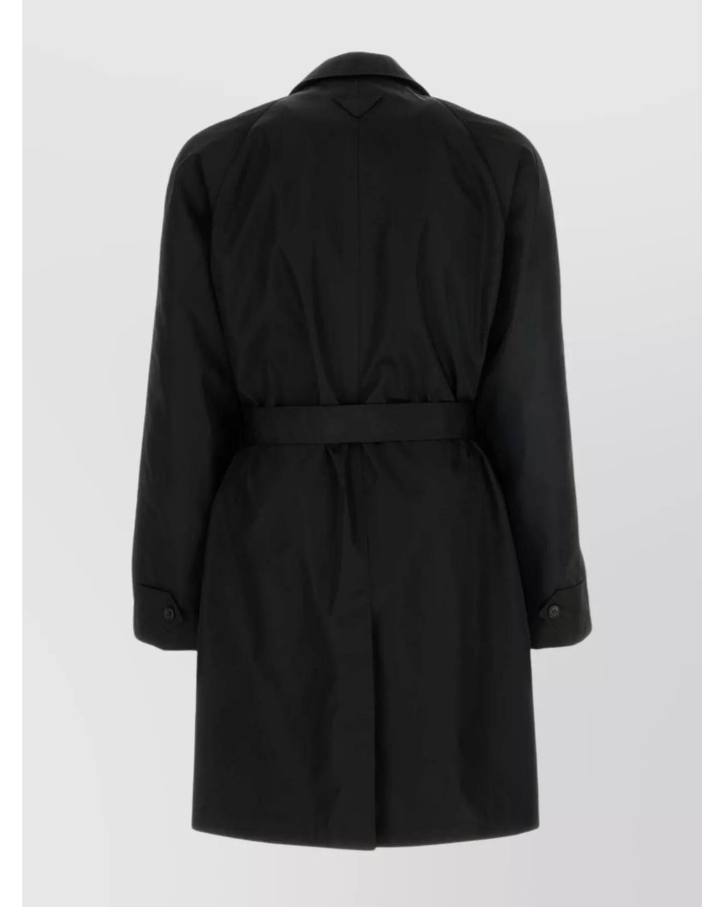 Prada Black Recycled Nylon Single Breasted Trench Coat for men