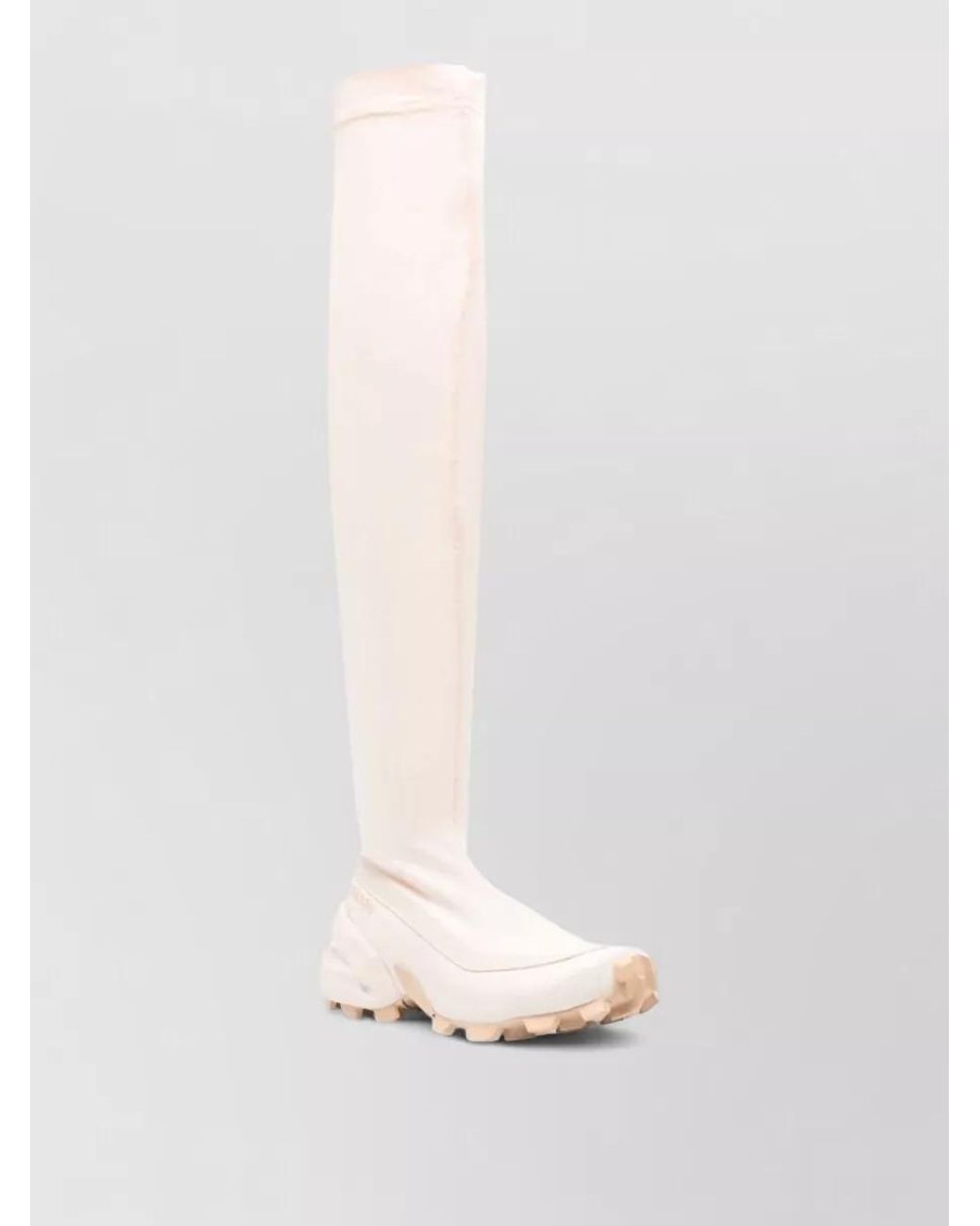 MM6 by Maison Margiela White Printed Over-The-Knee Boots