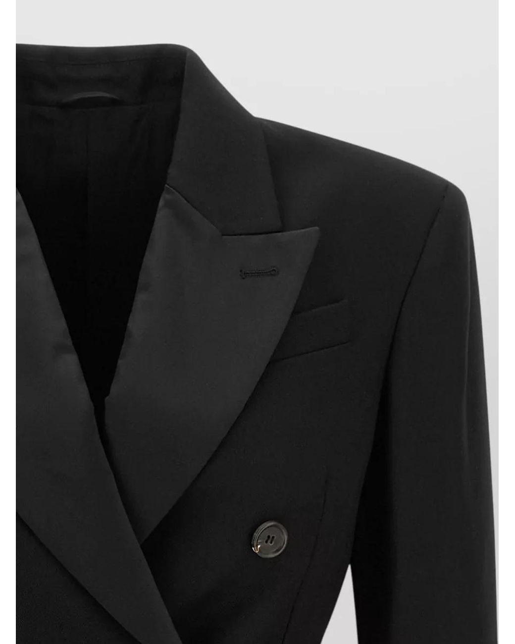 Brunello Cucinelli Black Virgin Wool Double-Breasted Blazer