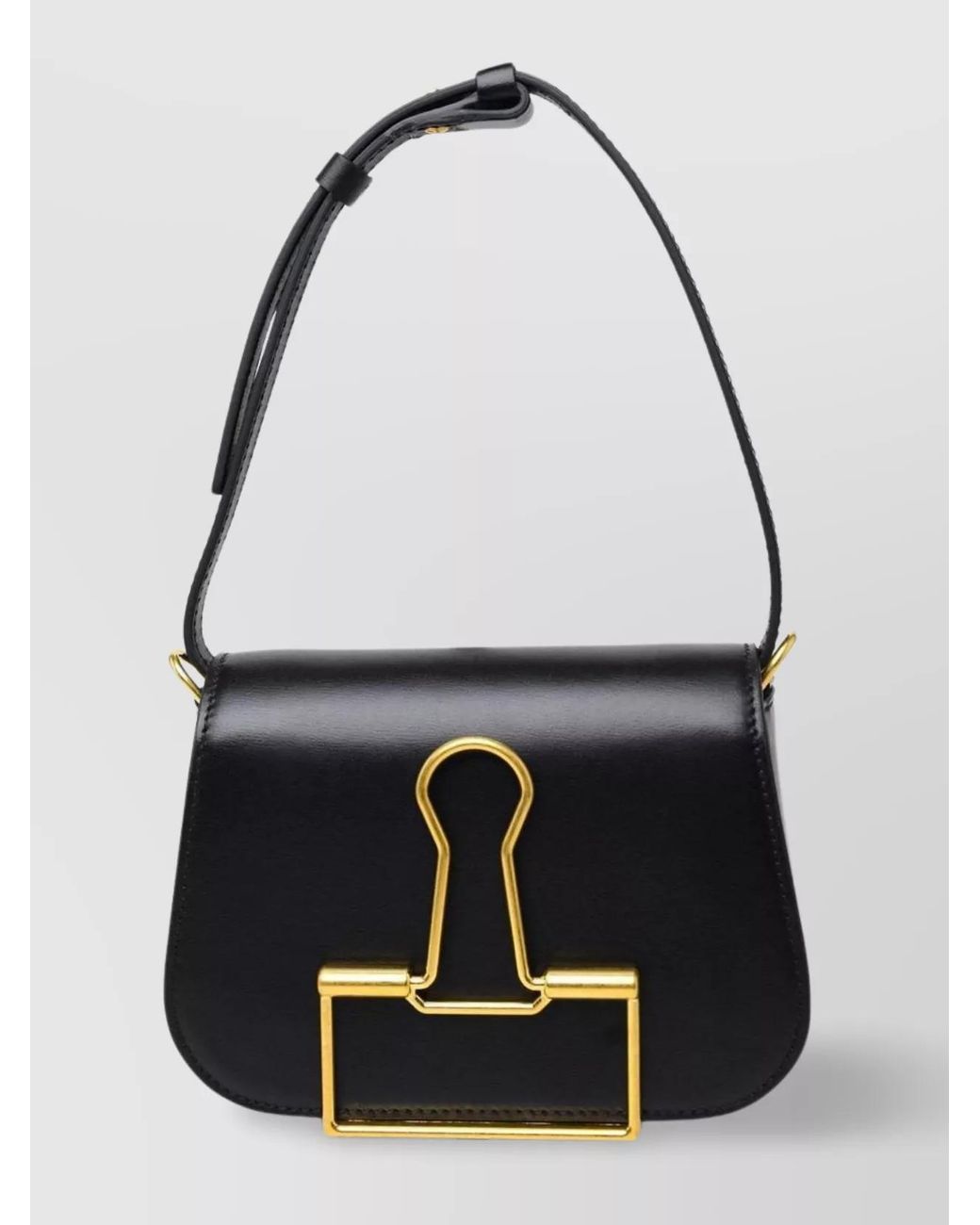 Off-White c/o Virgil Abloh Black Binder Leather Shoulder Bag