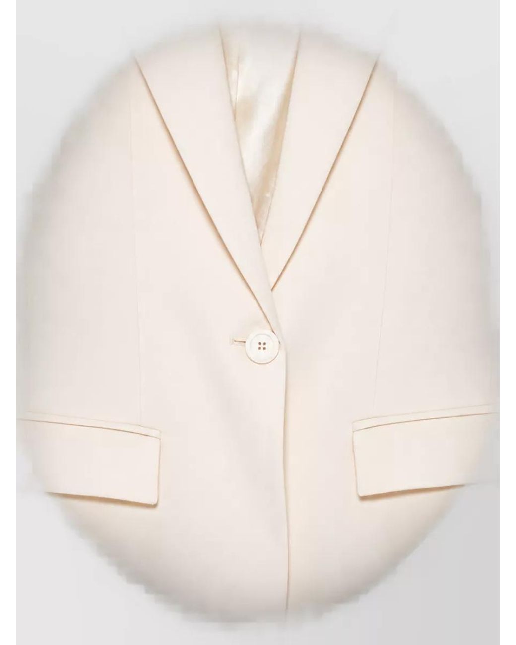 Semicouture Natural Wool Single-Breasted Suit Jacket