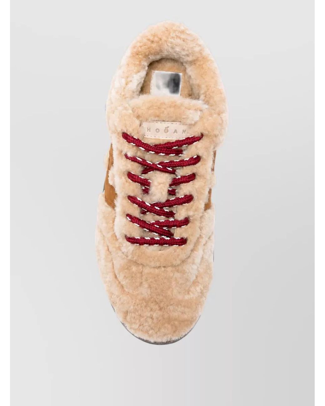 Hogan Pink Shearling Effect Low Top Sneakers