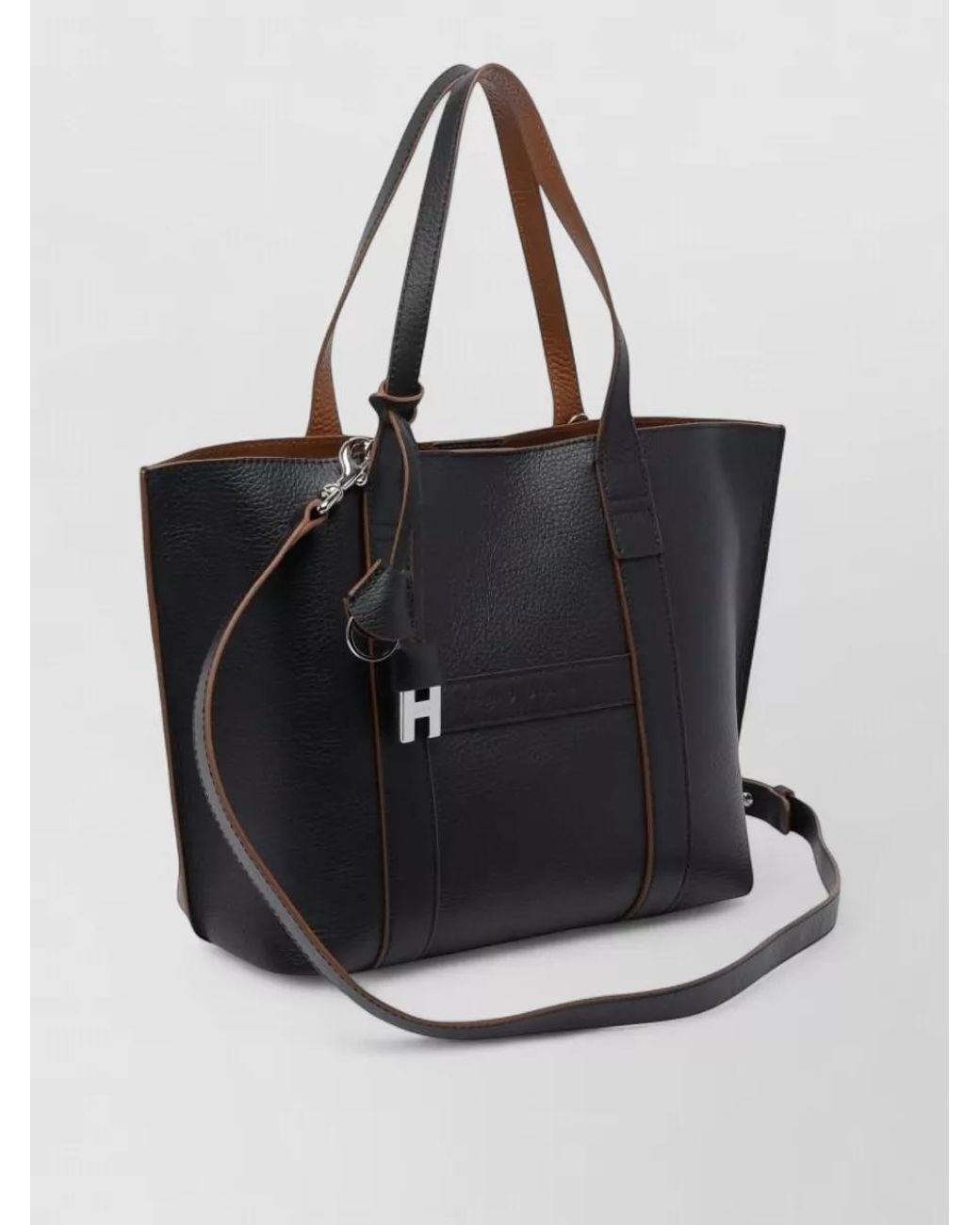 Hogan Black Small Grained Leather Shoulder Bag