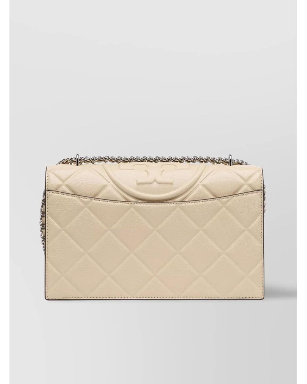 Tory Burch Natural Fleming Goat Leather Shoulder Bag