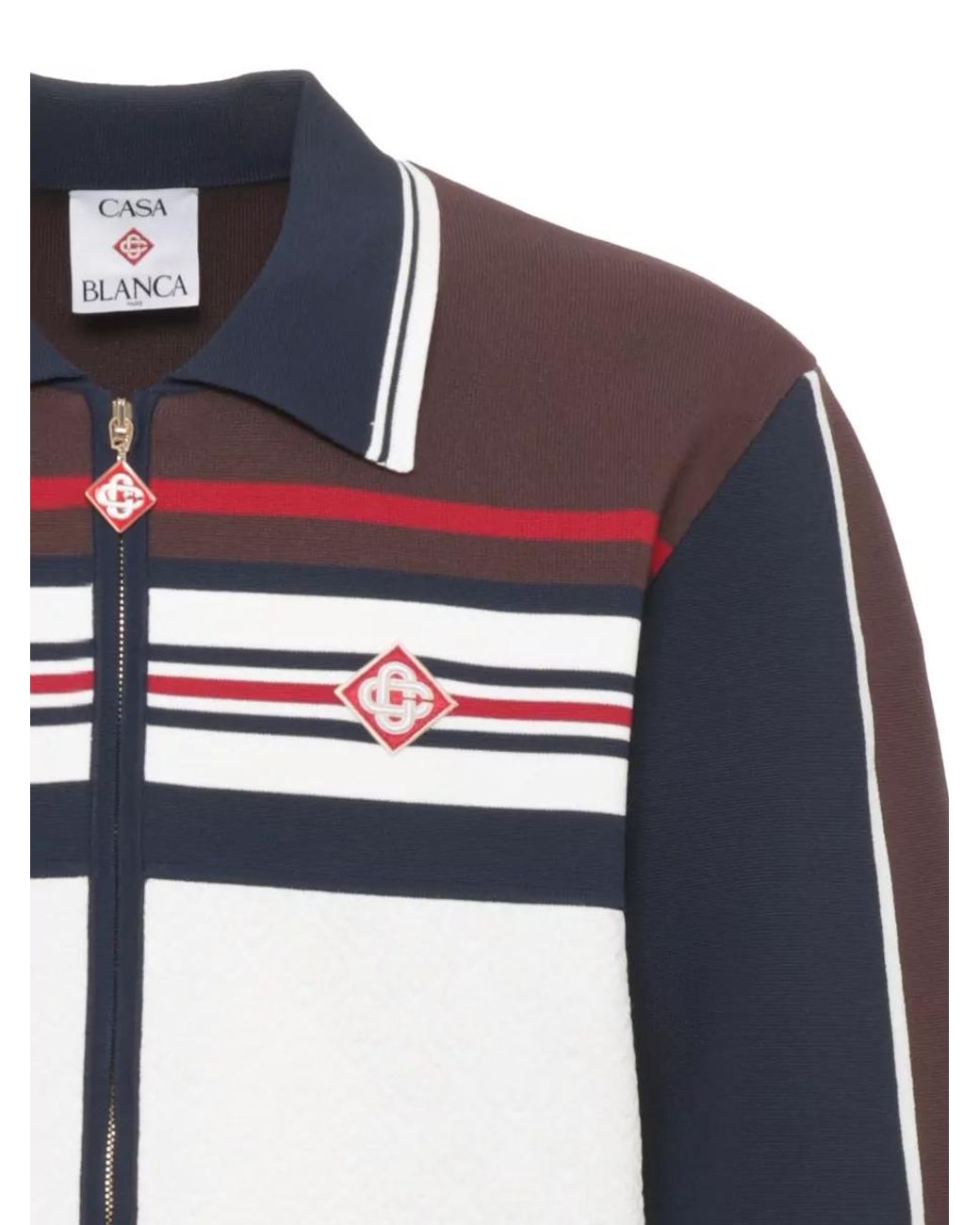 Casablanca Blue Ribbed Logo-Jacquard Lightweight Jacket for men