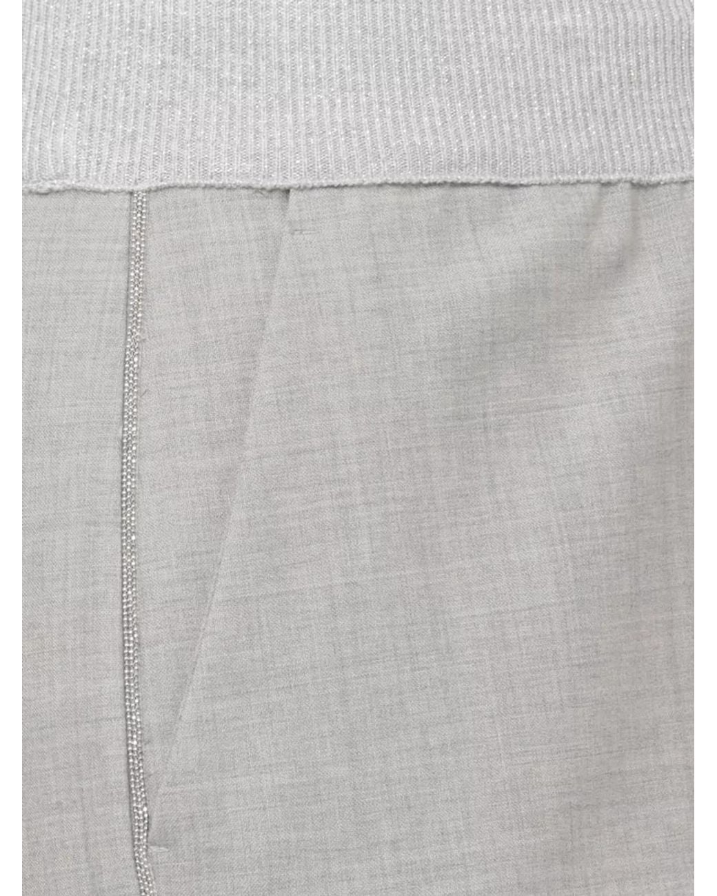 Panicale Gray Virgin Wool Straight-Leg Loungewear Trousers