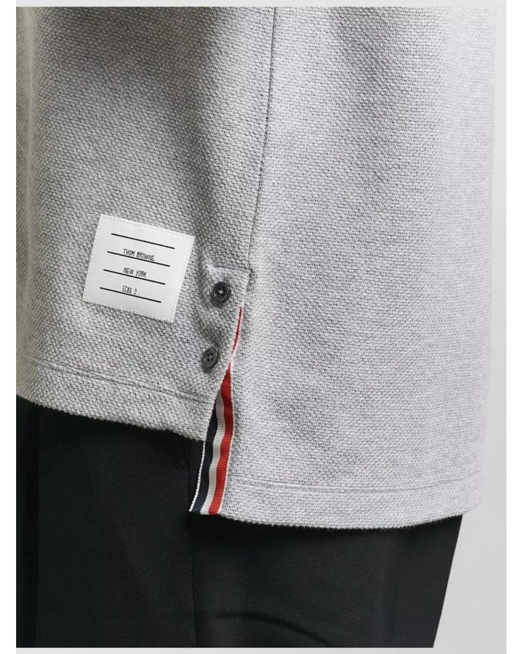 Thom Browne Gray Textured Cotton Short-Sleeve T-Shirt for men