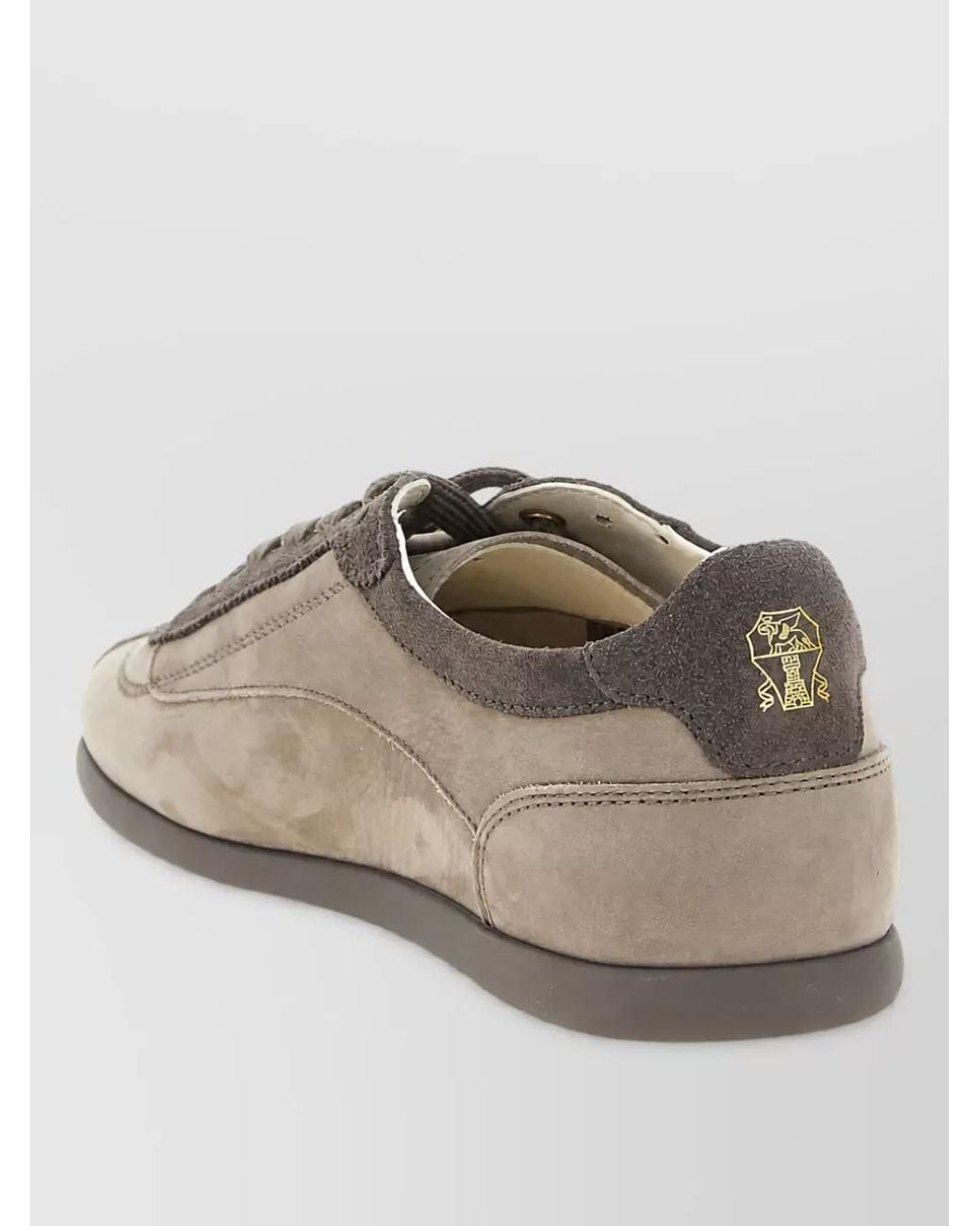Brunello Cucinelli Natural Leather Lace-Up Sneakers for men