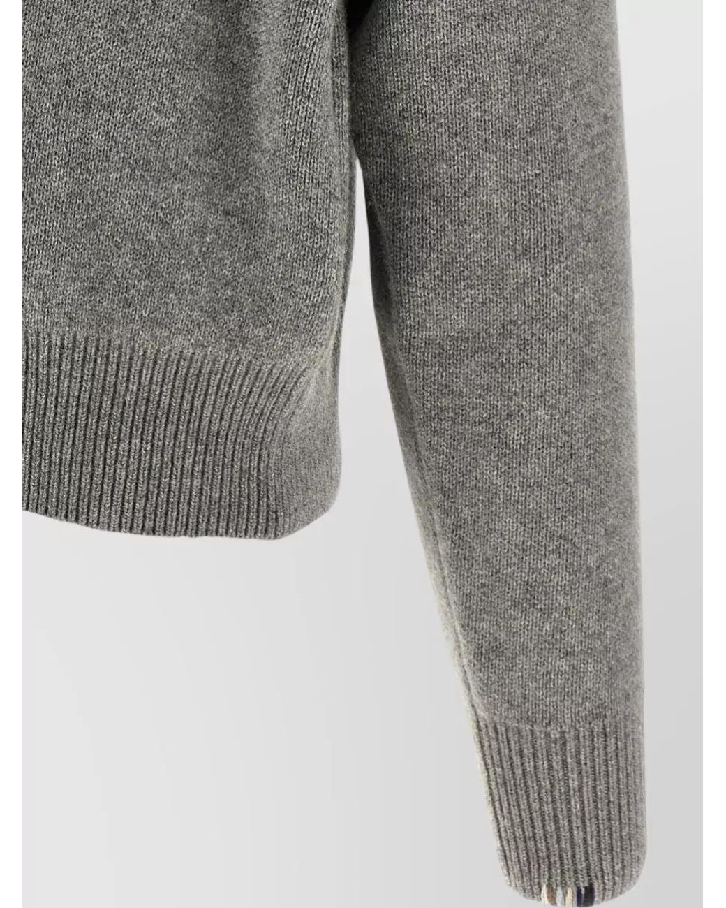 Extreme Cashmere Gray Cashmere Ribbed High Neck Cropped Bomber Jacket for men