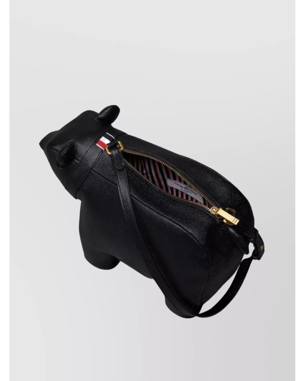 Thom Browne Black Pebble Grain Leather Shoulder Bag for men