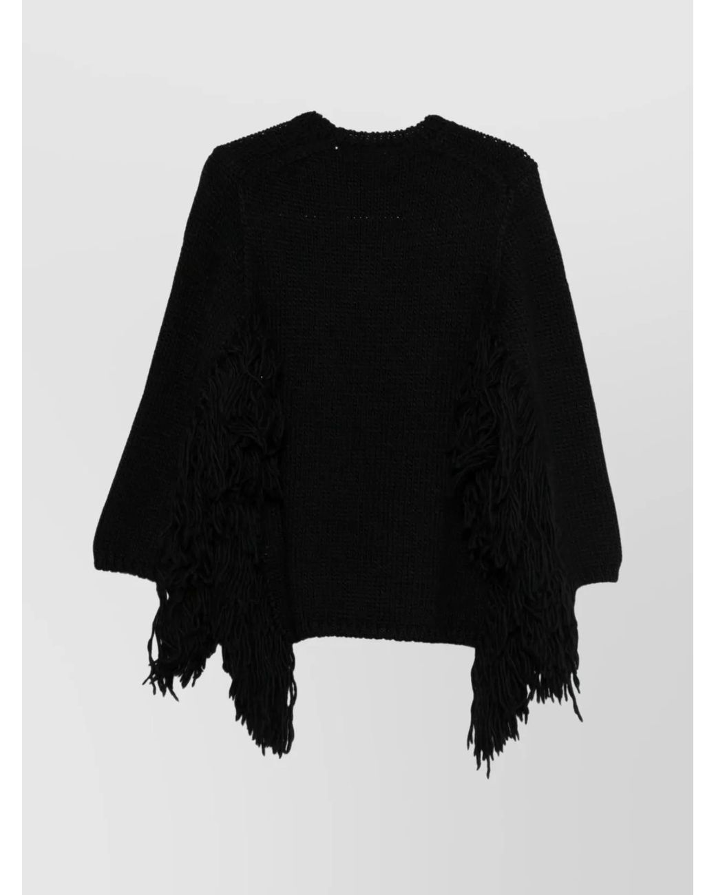 Comme des Garçons Black Wool Fringed Sleeveless Sweatshirt