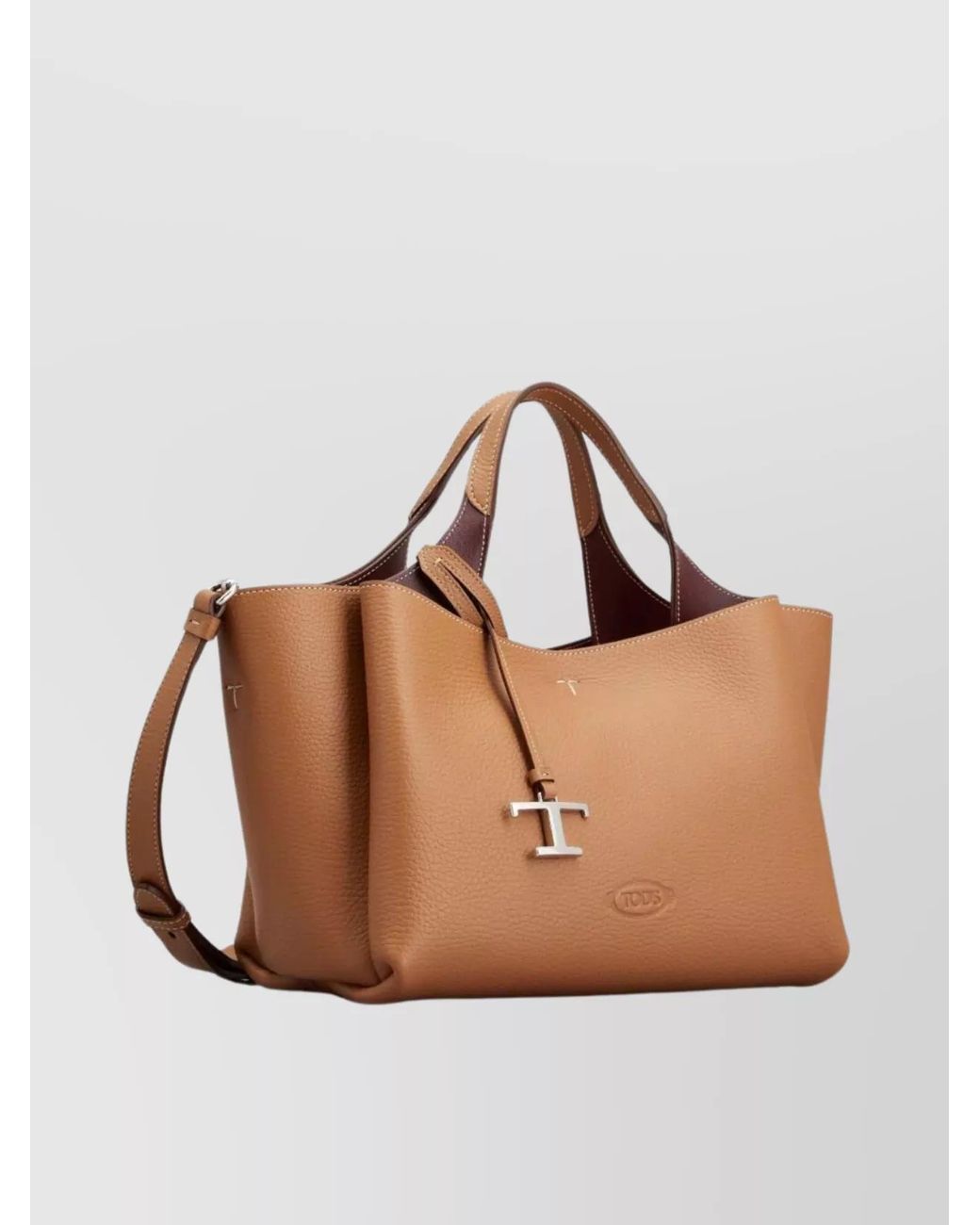 Tod's Brown T Timeless Mini Leather Shoulder Bag