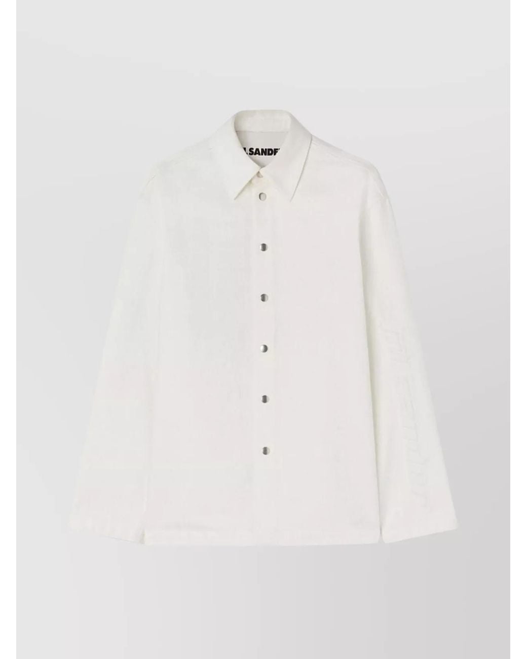Jil Sander White Denim Logo Embossed Regular Fit Shirt for men