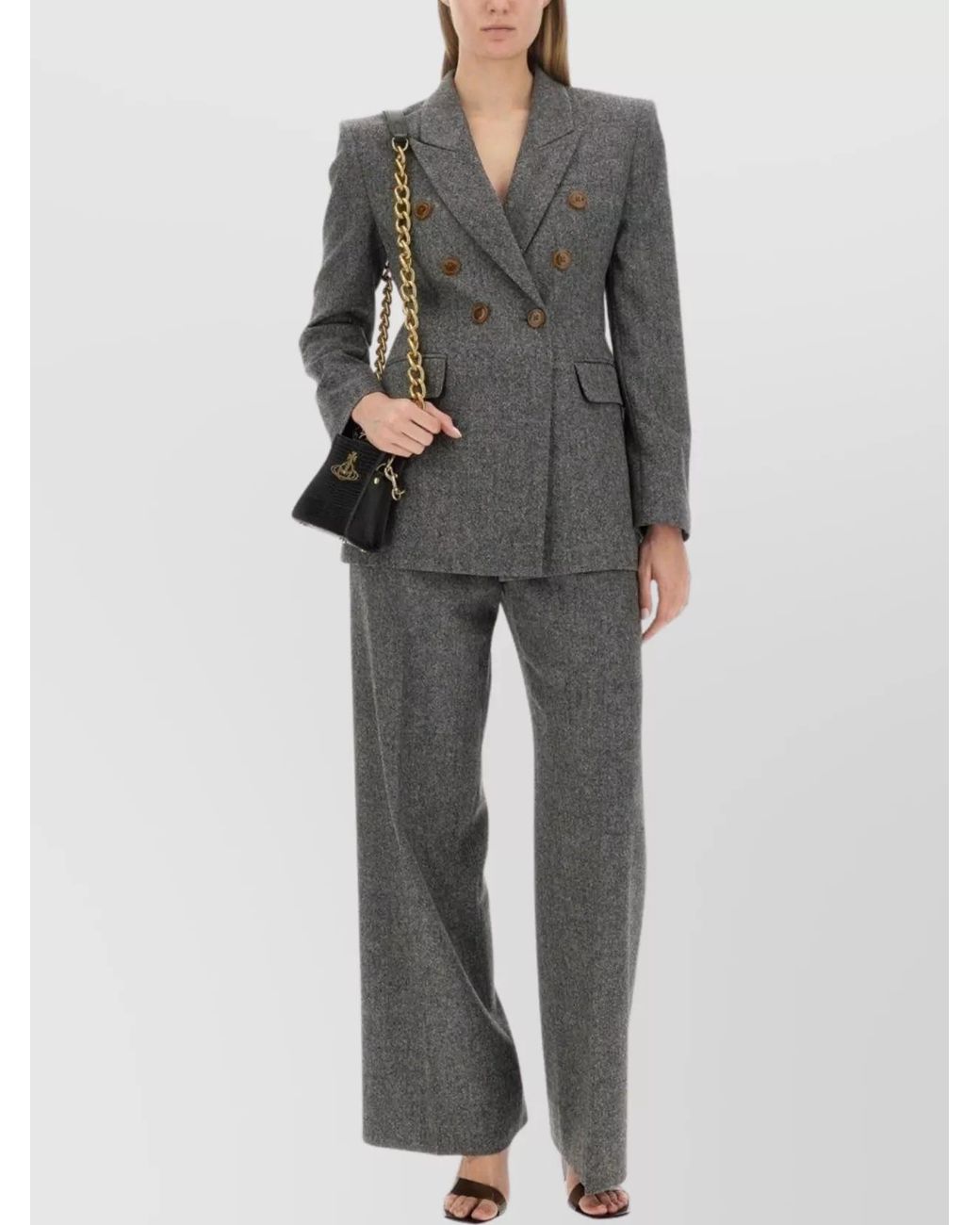 Vivienne Westwood Gray High-Rise Wide-Leg Trousers