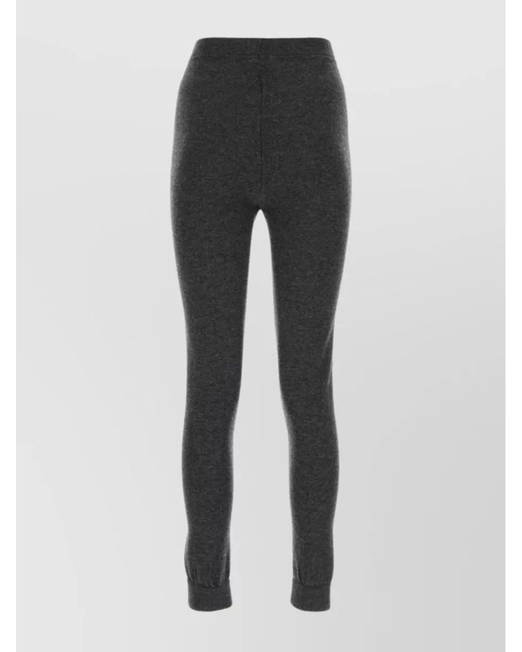 Saint Laurent Gray Cashmere High-Rise Leggings