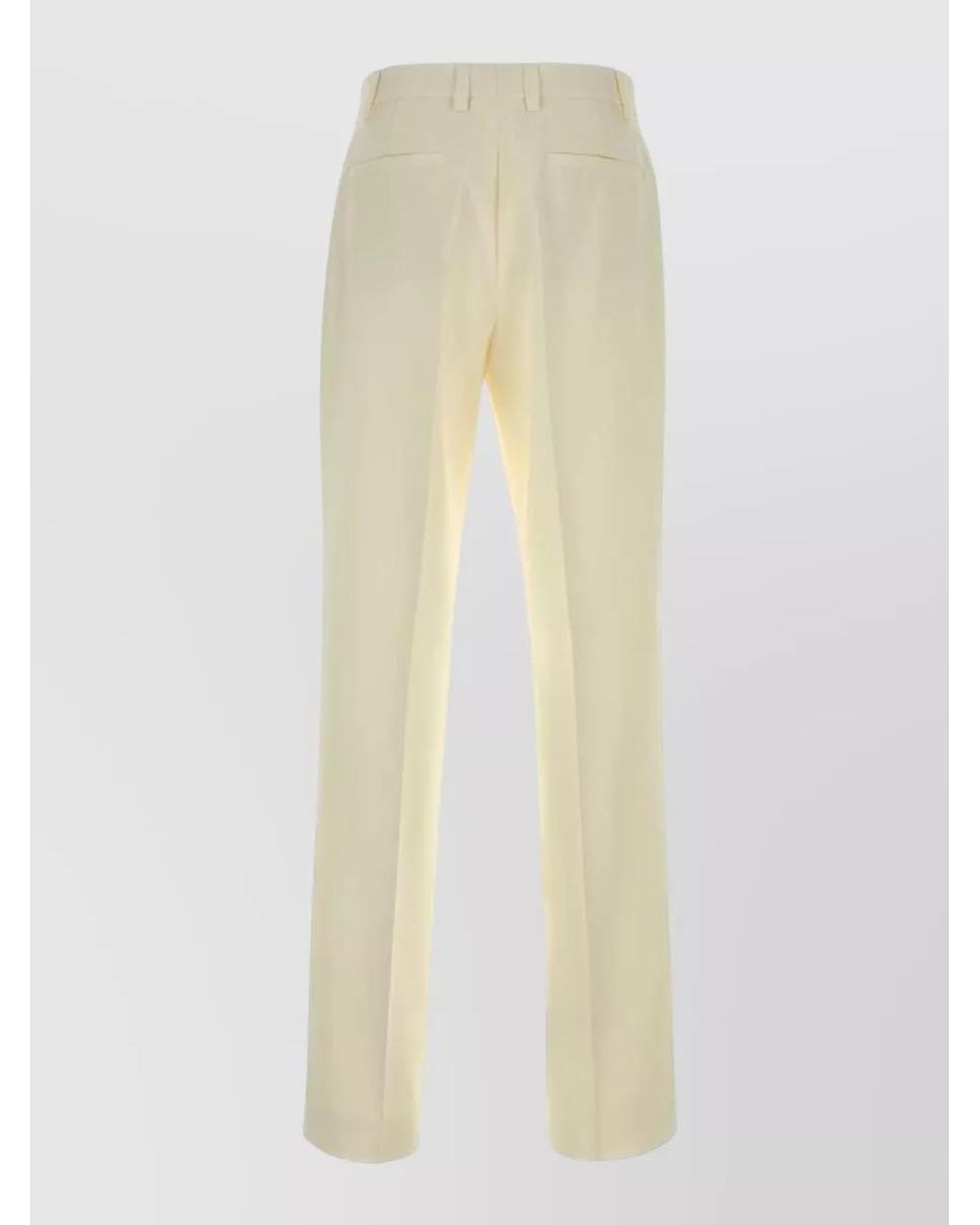 Versace White Wool Tailored Trousers for men