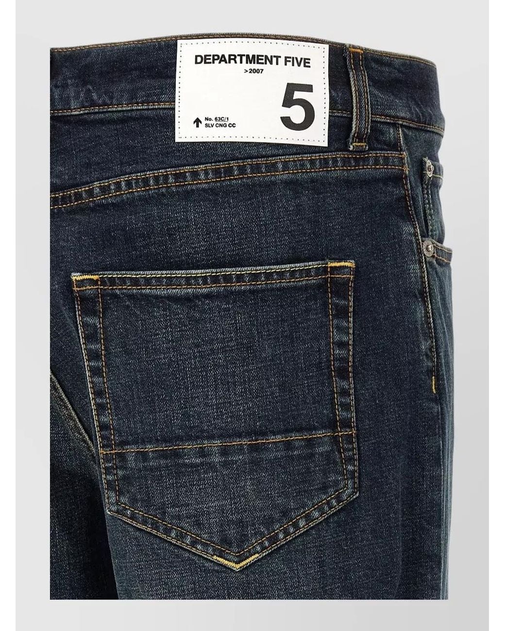 Department 5 Blue Denim Bowl Mid-Rise Straight-Leg Jeans for men