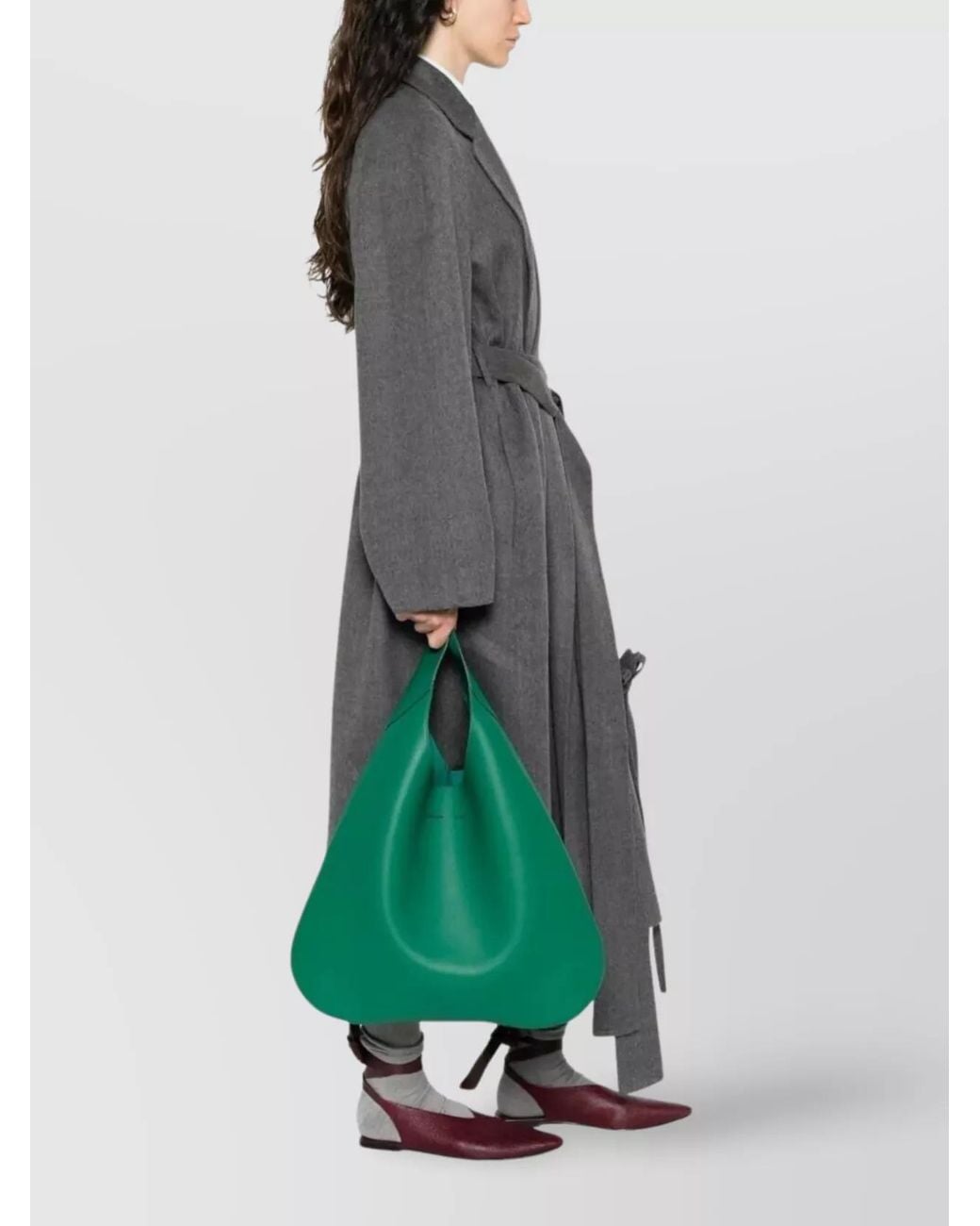 Carven Green Calf Leather Tommaso Tote Bag