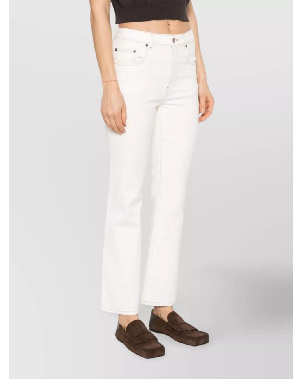 Tory Burch White Flared Denim Jeans