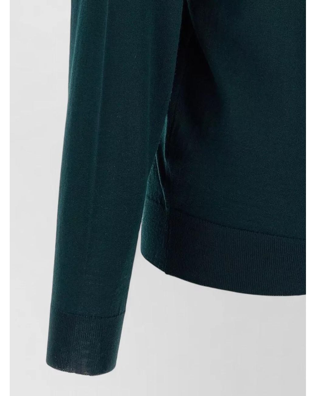 John Smedley Green Merino Wool Long-Sleeve Cardigan for men