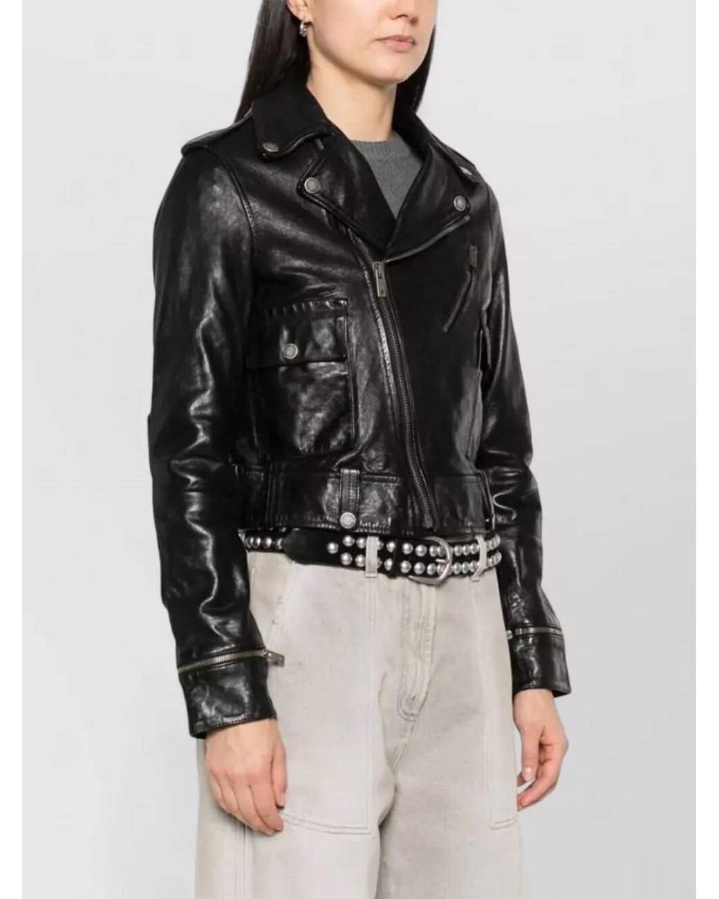 Golden Goose Deluxe Brand Black Leather Biker Jacket
