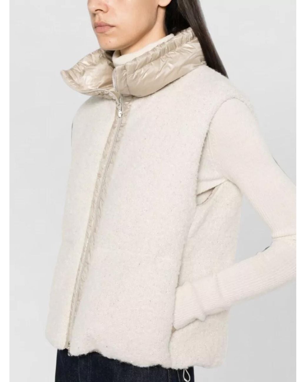 Herno Natural Sequin-Embellished Sleeveless Vest