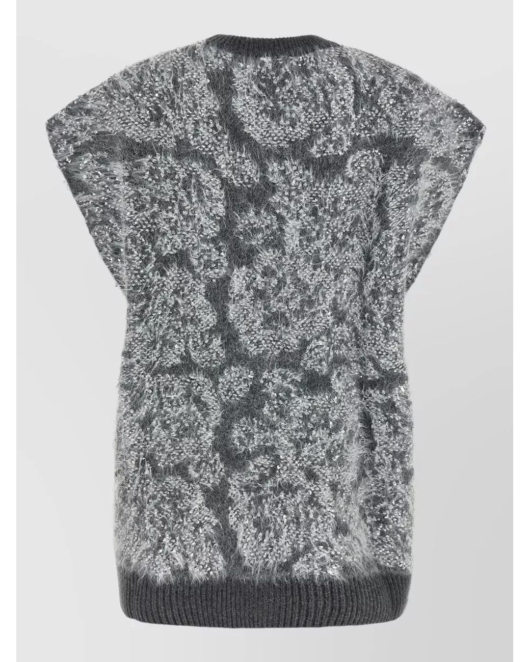 Nude Gray Jacquard Sleeveless Sweater