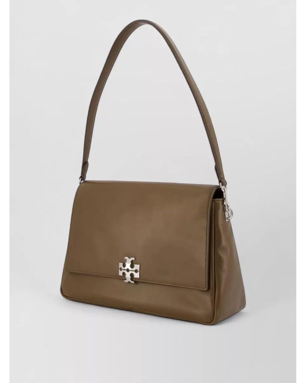 Tory Burch Natural Charlie Leather Clutch Bag