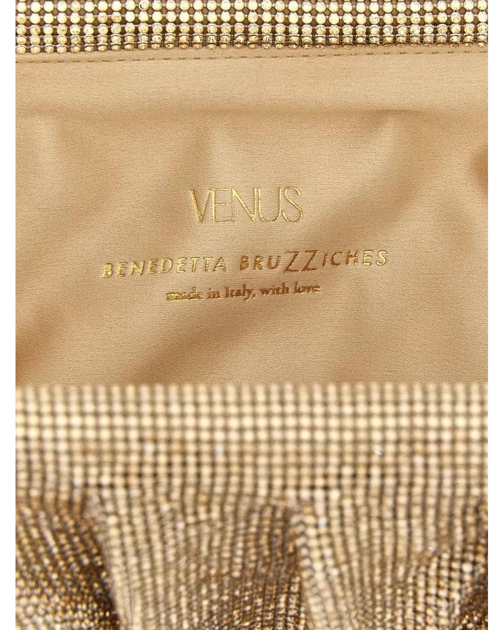 Benedetta Bruzziches Natural Crystal-Embellished Draped Clutch Bag