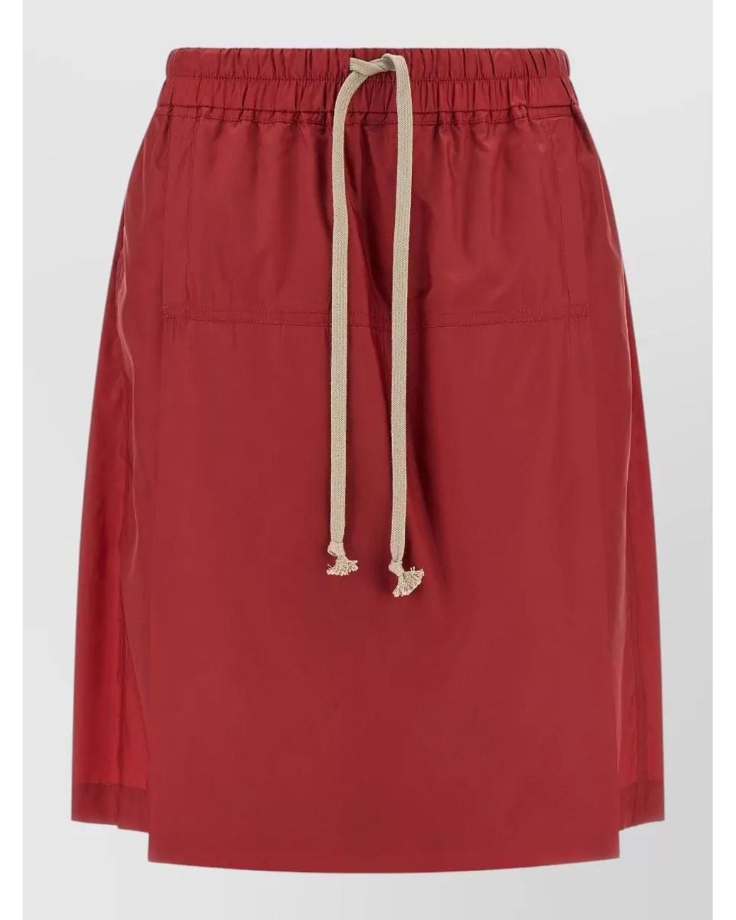 Rick Owens Red Polyester Knee-Length Shorts