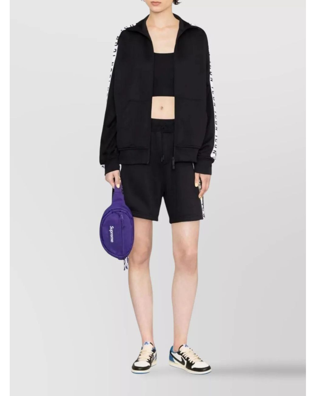 DSquared² Black Textured Above-Knee Drawstring Shorts