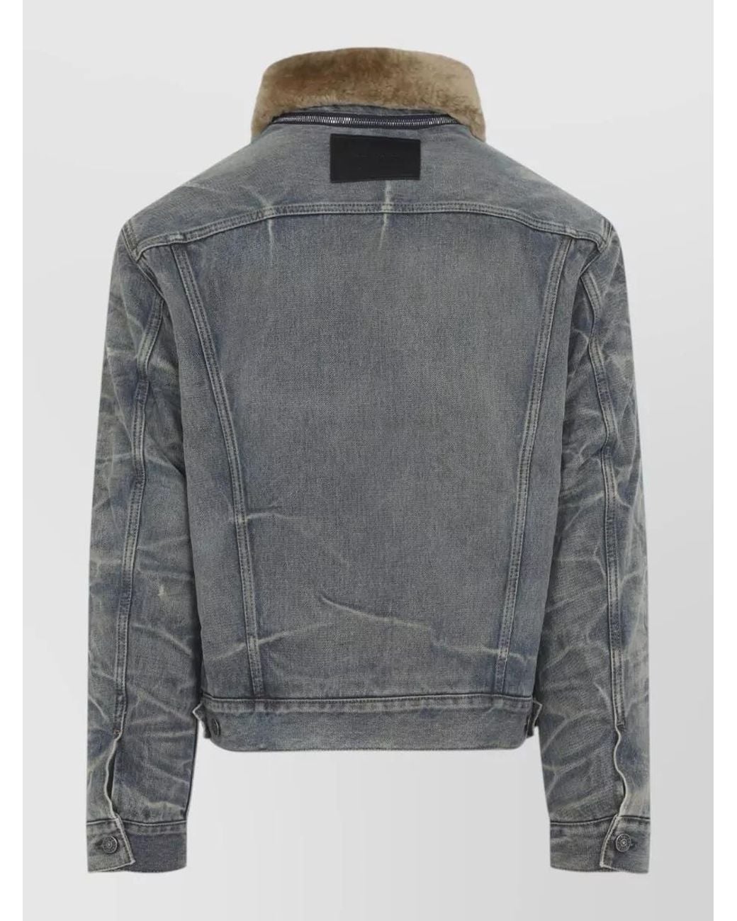 Acne Gray Denim Single Breasted Coat for men