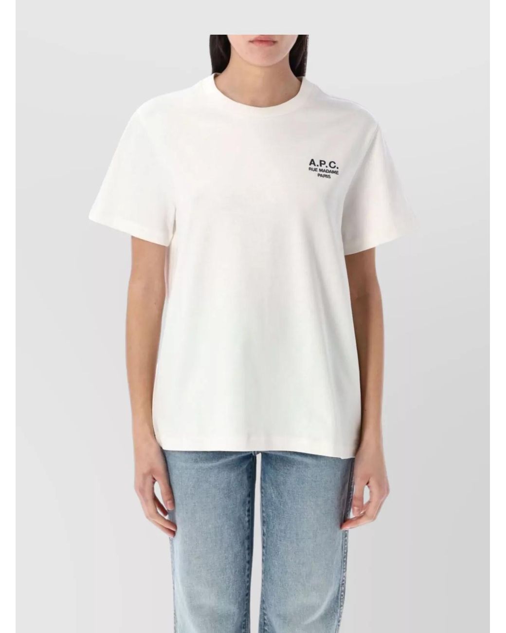 A.P.C. White Ribbed Cotton Jersey T-Shirt
