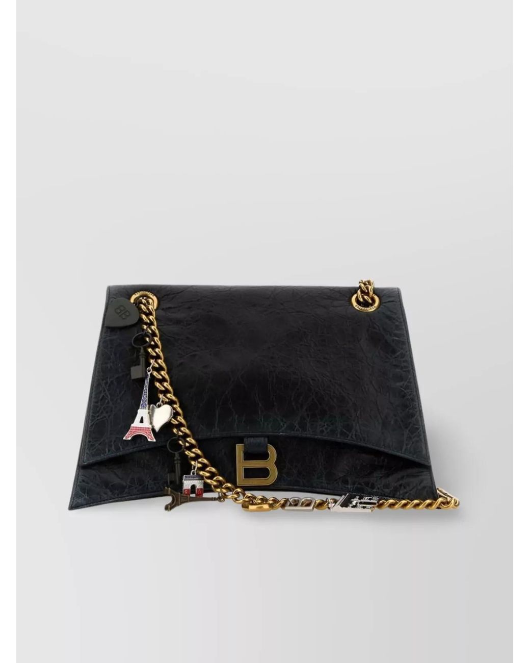 Balenciaga Black Crush Medium Leather Shoulder Bag