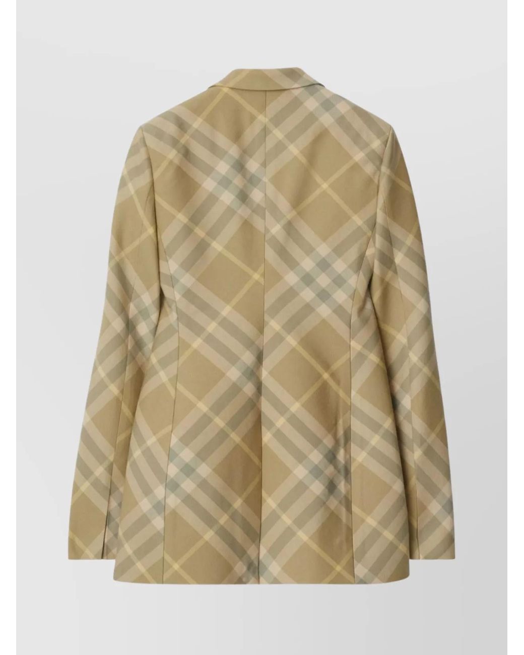 Burberry Natural Wool Checked Single-Breasted Blazer