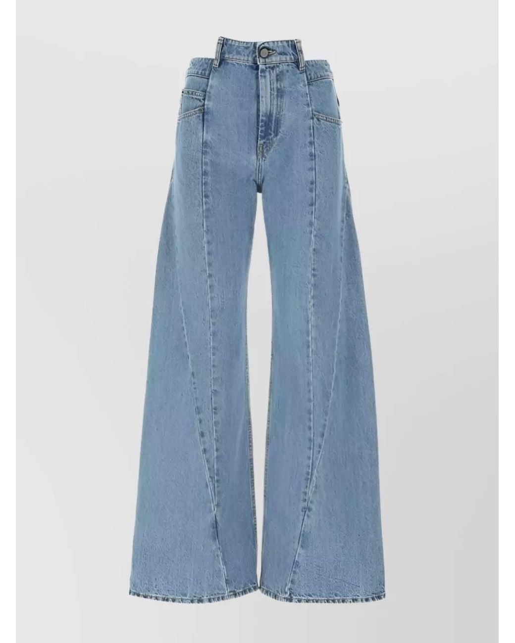 Maison Margiela Blue Denim High-Rise Wide-Leg Jeans