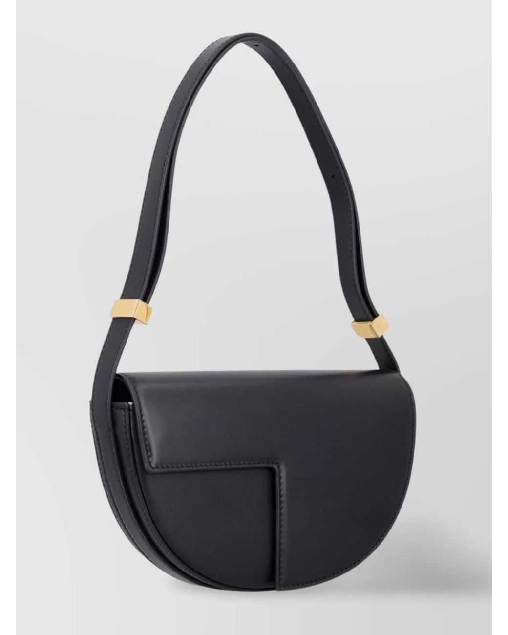 Patou Black Leather Shoulder Bag