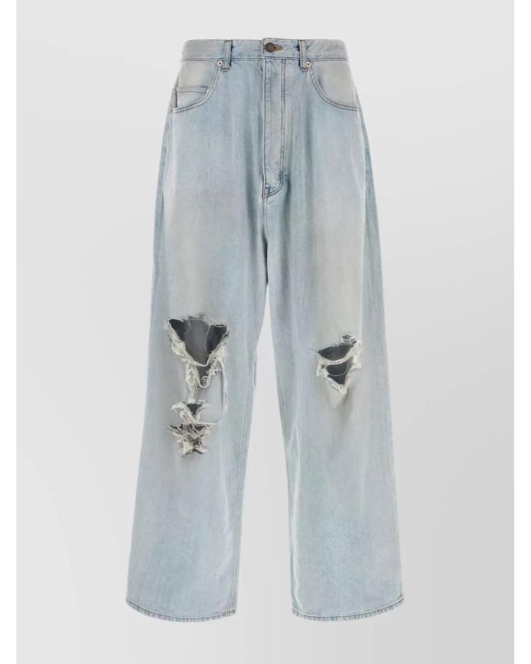 Balenciaga Blue Denim Wide-Leg Trousers for men