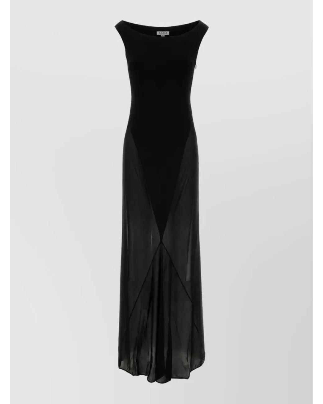 Alaïa Black Jersey Maxi Dress