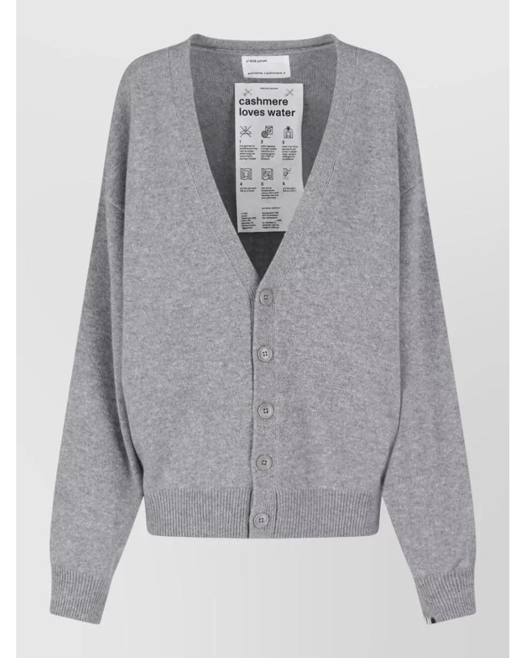 Extreme Cashmere Gray Cashmere Crewneck Cardigan