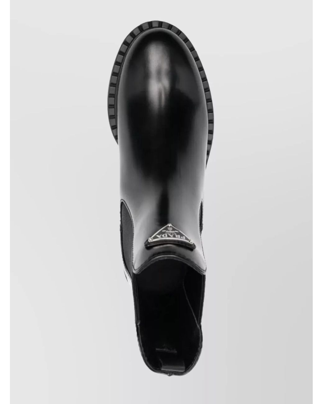 Prada Black Leather Chelsea Ankle Boots