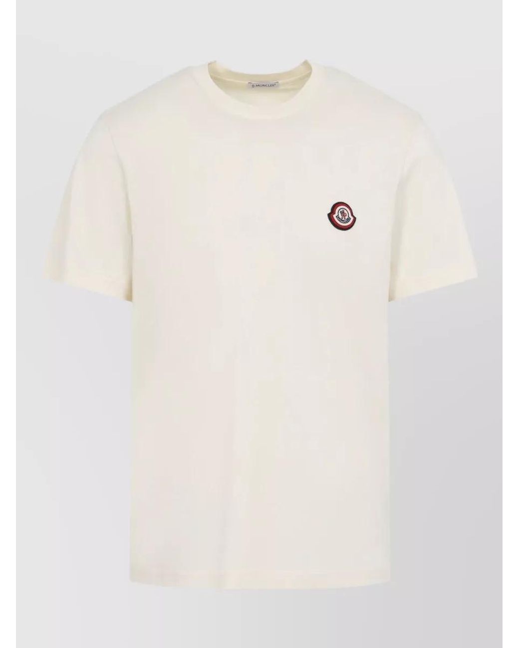Moncler Natural Cotton Logo-Patch Short-Sleeve T-Shirt for men