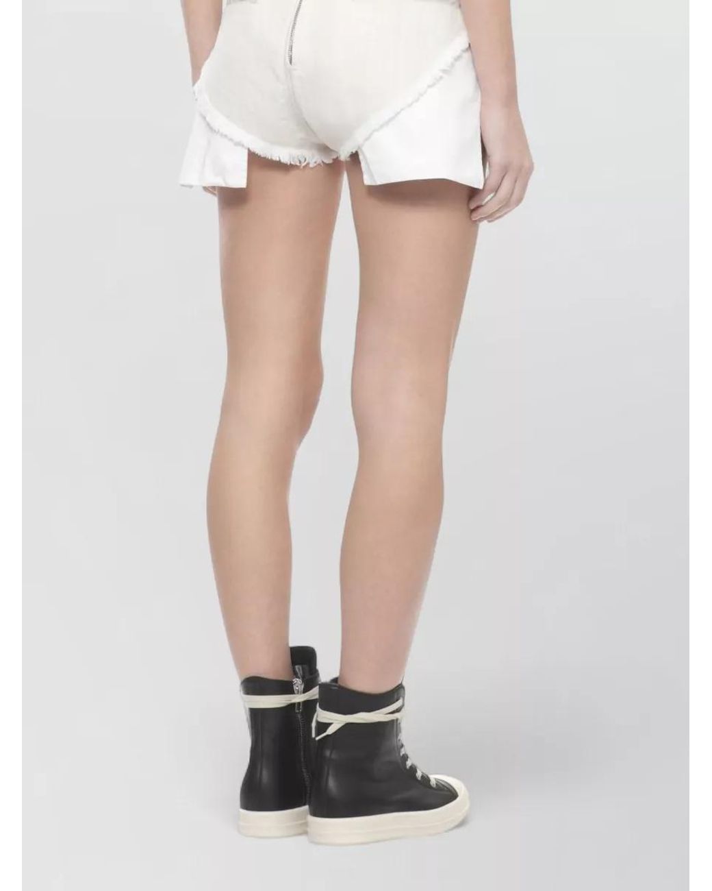 Rick Owens Natural Cotton Short Shorts