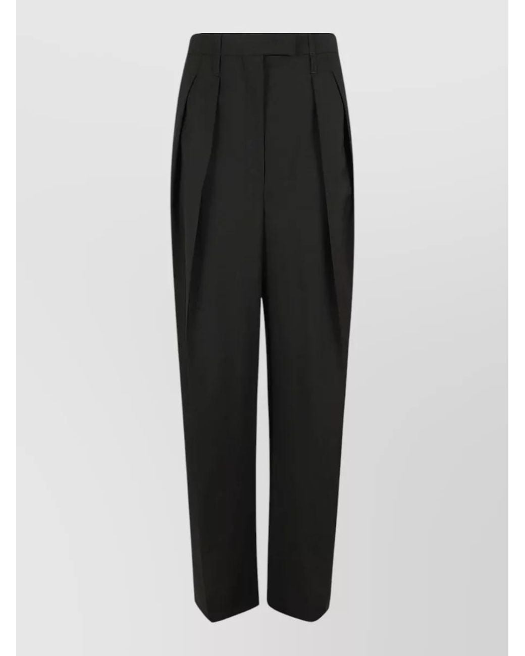 Max Mara Black Virgin Wool High-Rise Wide-Leg Suit Trousers